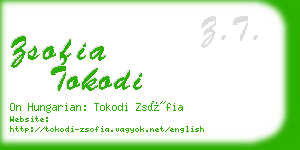 zsofia tokodi business card